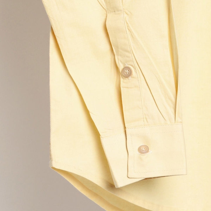Naturally Dyed Mens Round Neck Shirt | Organic Cotton | Lemon Yellow
