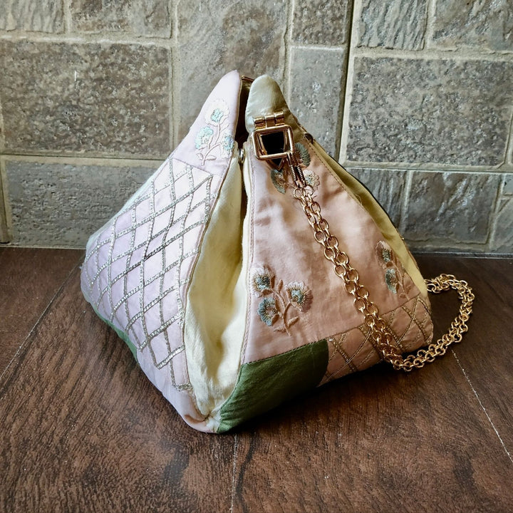 Pyramid Silk Sling bag For Women | Hand-Crafted Elegance