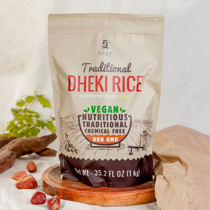 Dheki Rice  | Traditional Hand Pound Method | Vegan | Nutritious | Non-GMO | 1 KG