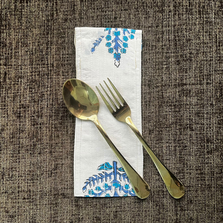 Patchwork Cotton Cutlery Pouch | Travel Friendly Flatware Wrap