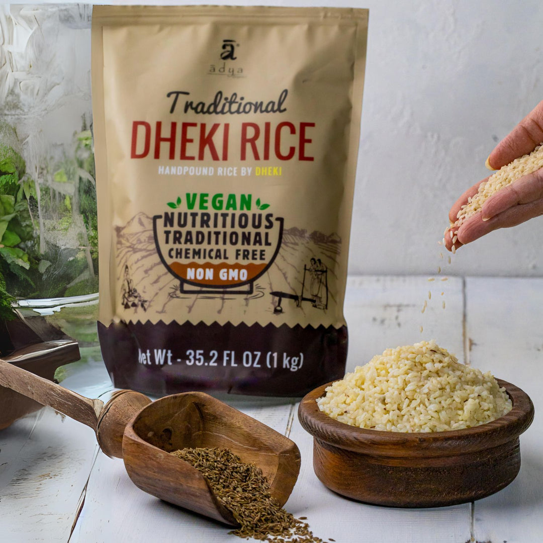 Dheki Rice  | Traditional Hand Pound Method | Vegan | Nutritious | Non-GMO | 1 KG