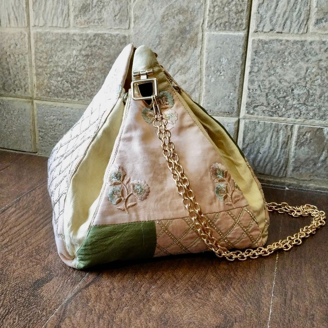 Pyramid Silk Sling bag For Women | Hand-Crafted Elegance