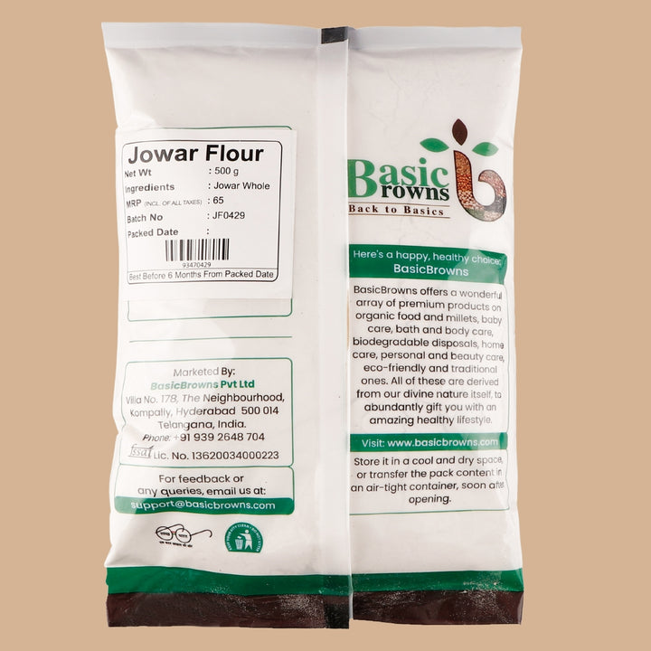 Organic Jowar Flour | Summer Millet | Gluten-Free | Nutrient Rich | 500 GM