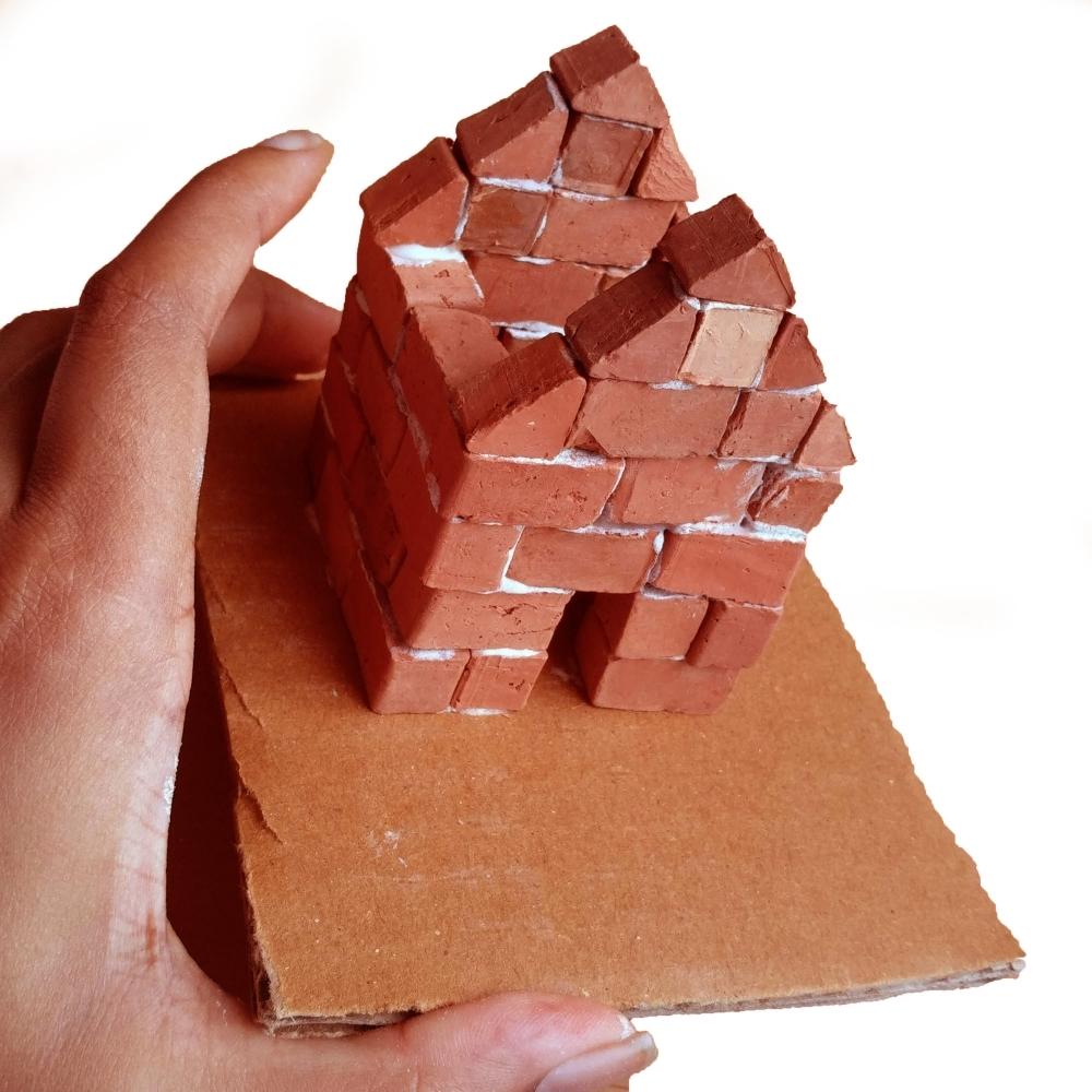 Miniature Terracotta Bricks DIY Set Of 151 Pieces | Handmade | Gift Pack | Purple Box