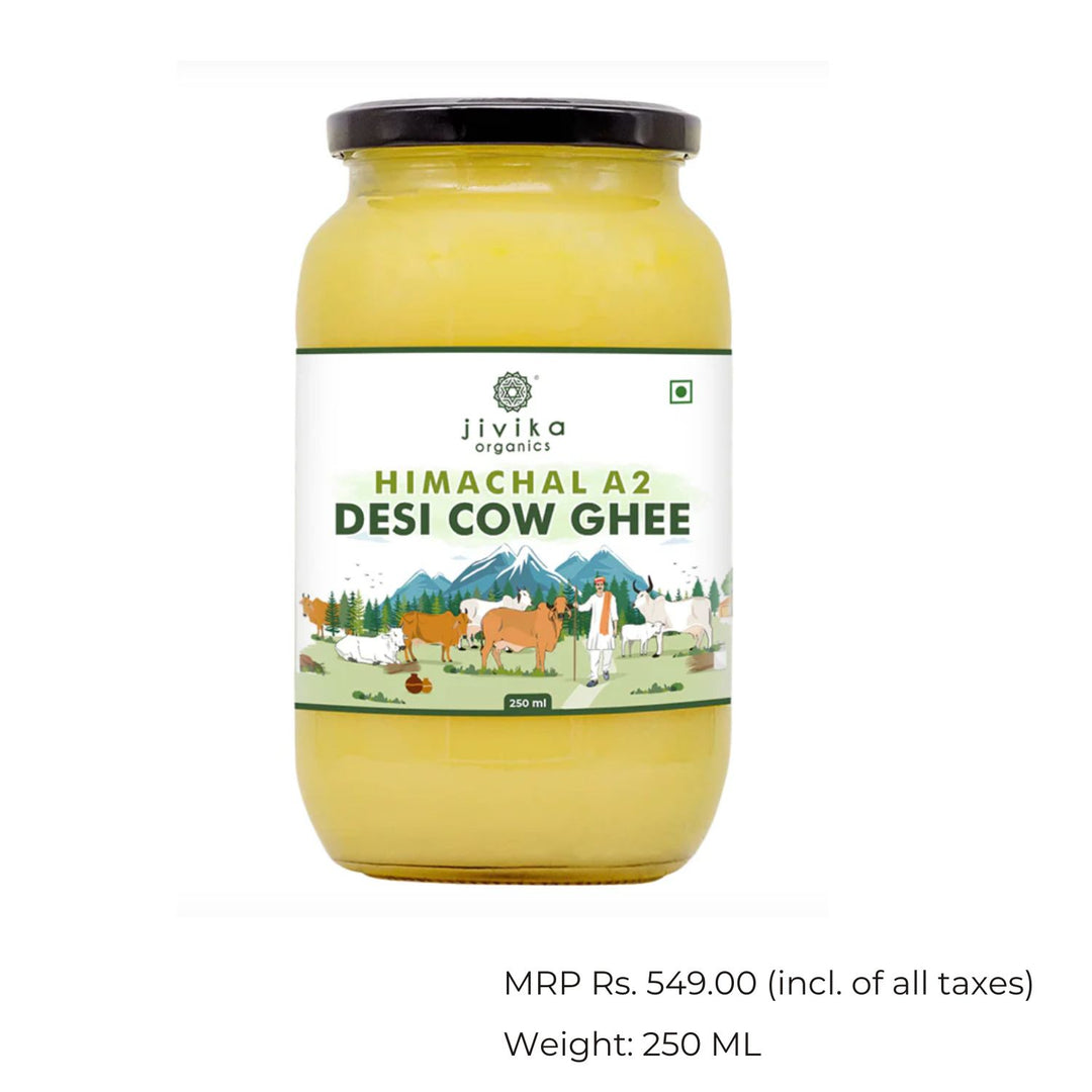 A2 Desi Cow Ghee | From Grass-Fed Cows | Hand-Churned | 250 ML