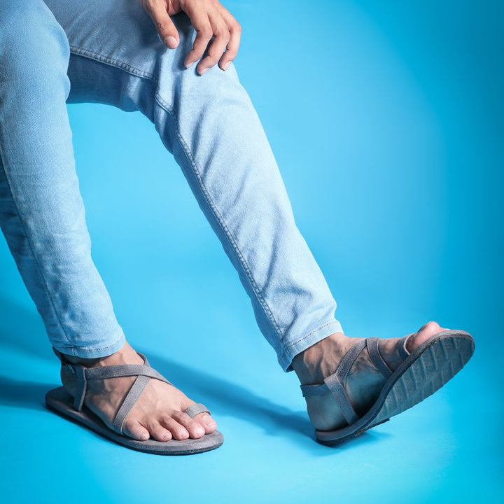 Sky Grey Super Classy Flat Sandal For Men | Consciously Crafted by Hands