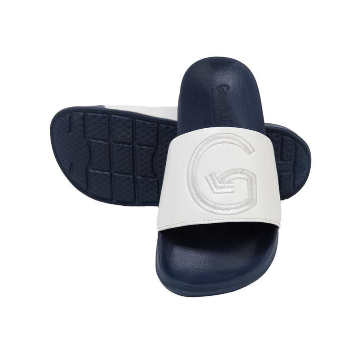 Pool Side Flip Flops | Sleek Design | Comfortable | Navy Blue & White 