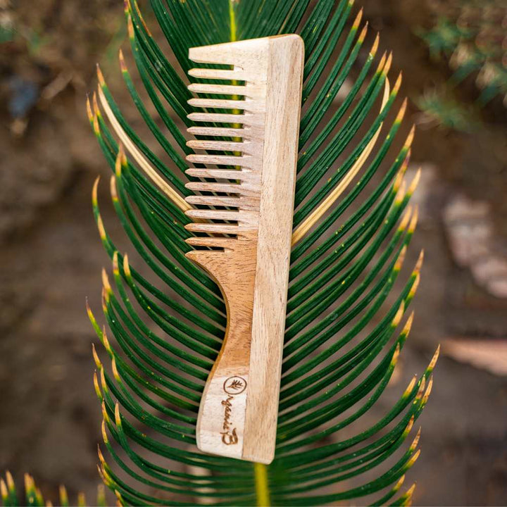 Wide Teeth Pure Neem Wood Shampoo Comb