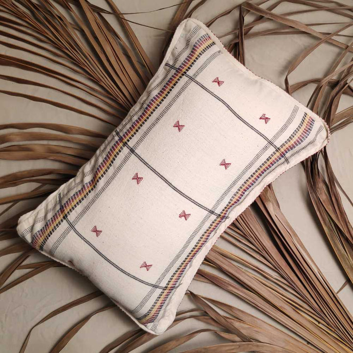 Lumbar Organic Cotton Cushion Cover | Hand-Woven | 20" x 12"