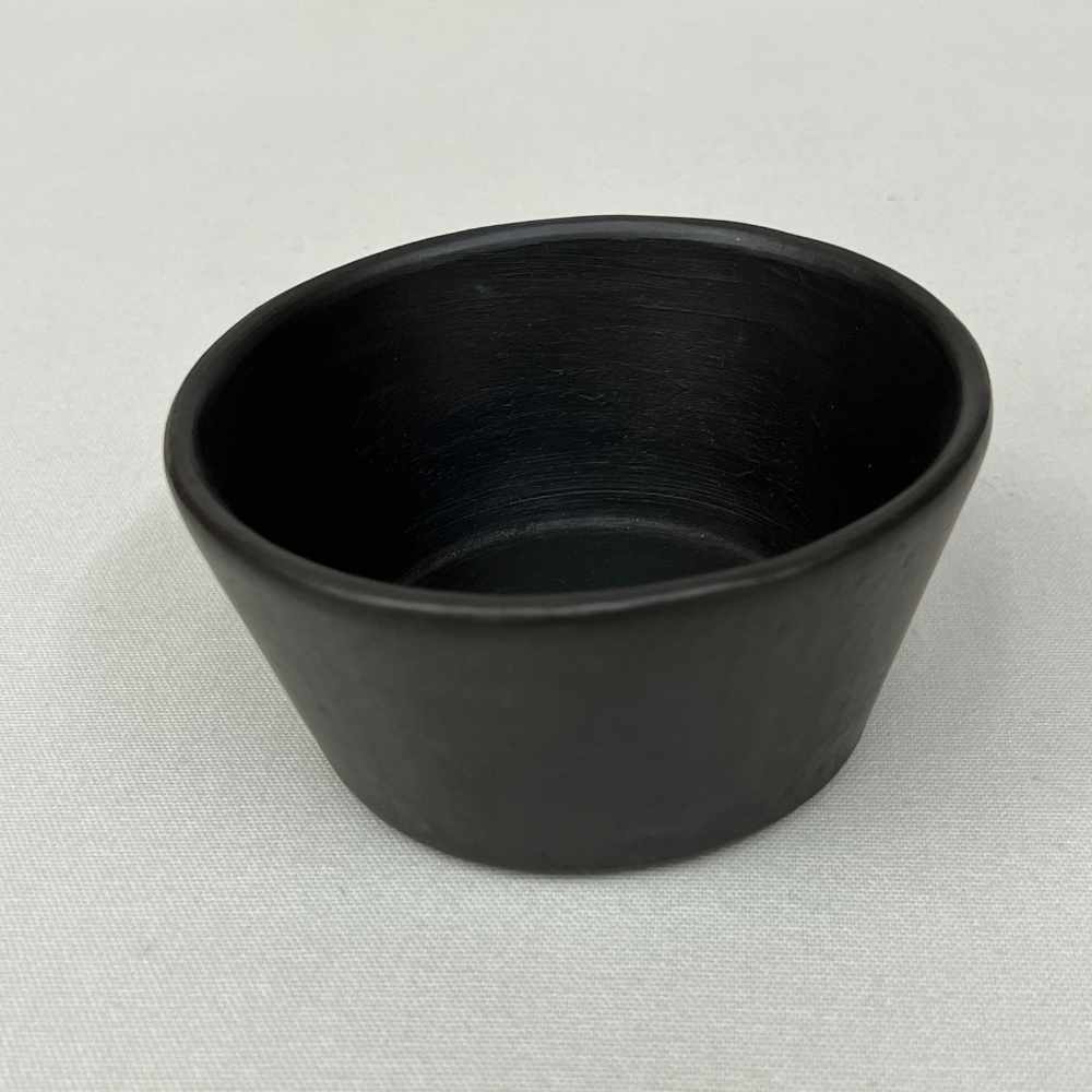 Small Black Stone Clay Pottery Bowl | Hand-Crafted  | 4"