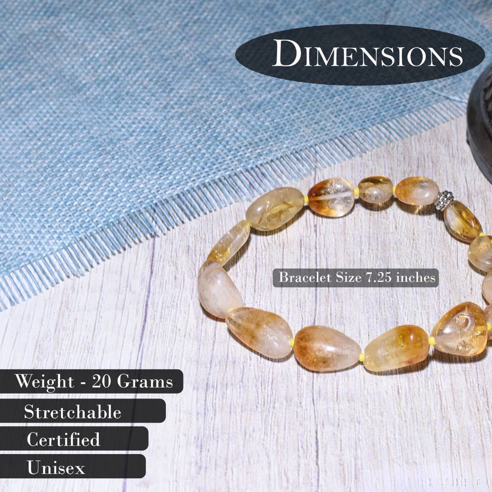 Citrine Bracelet | Semi Precious Natural Stone | 24 Beads | Sustainable | Hand Made