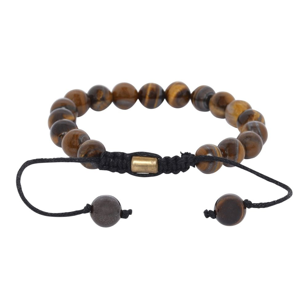 Earthy Brown Bracelet | Certified Tiger Eye Semi-Precious Stone Beads | Sustainably Made