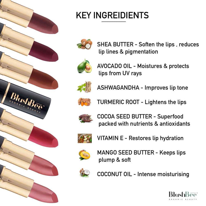 Spring Lipstick | Lip Nourishing | Vegan | Organic | 2.3 CM | 4.2 GM