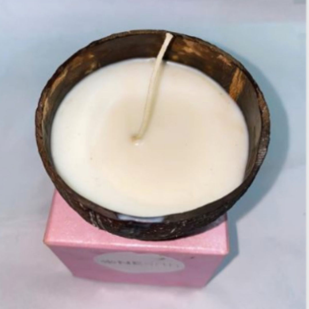 Coconut Shell Candle | Japanese Cherry Blossom Aroma | Soy Wax 