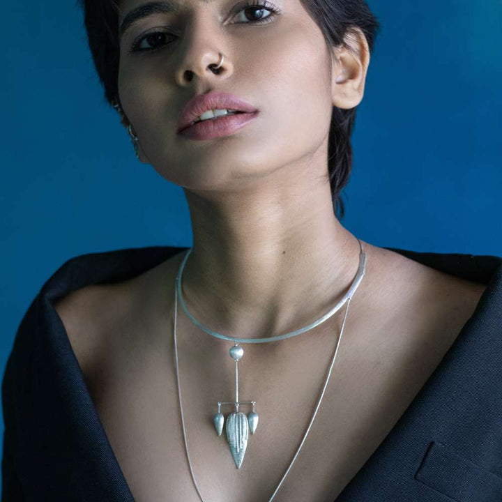 Pure Silver Layered Necklace | For Contemporary Traditionalist | Subtly Modern | Minimal Design