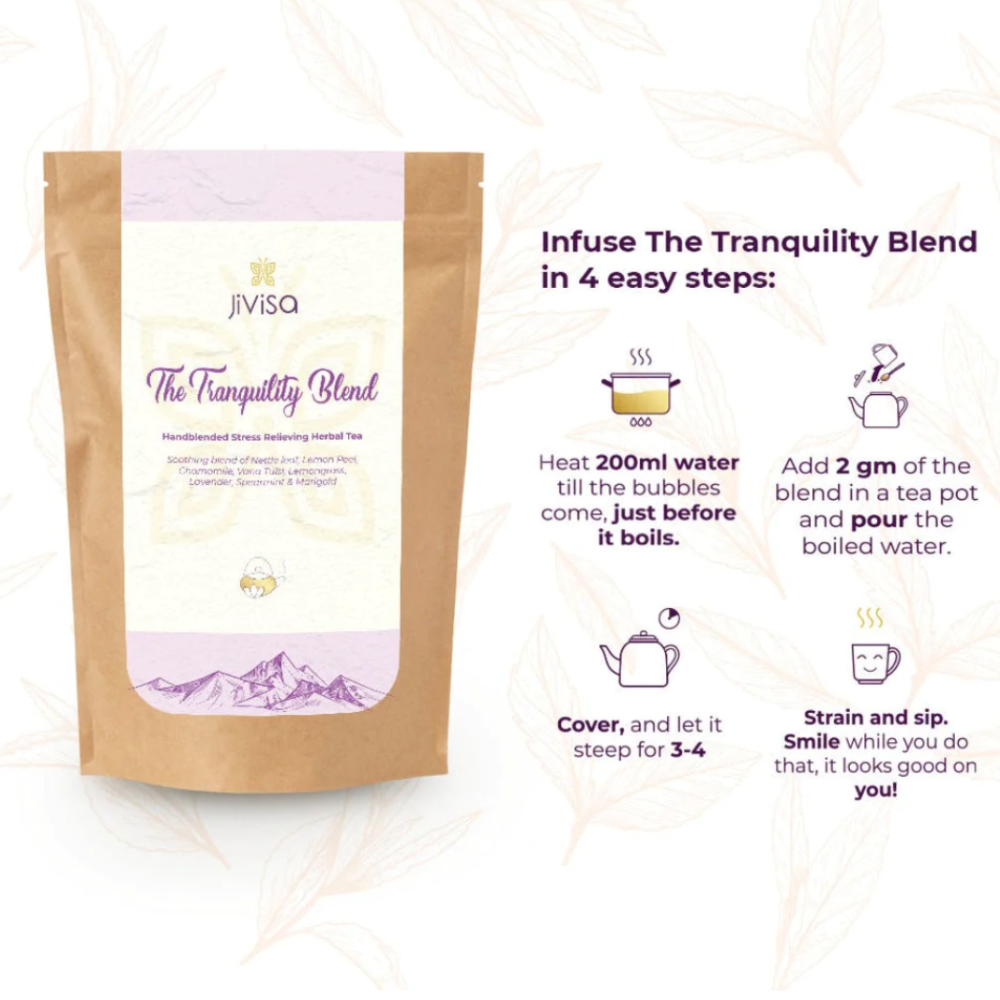 Herbal Tea (Tisane) | The Tranquility Blend | Stress Relief | Health Giving | Pouch of 50 GM