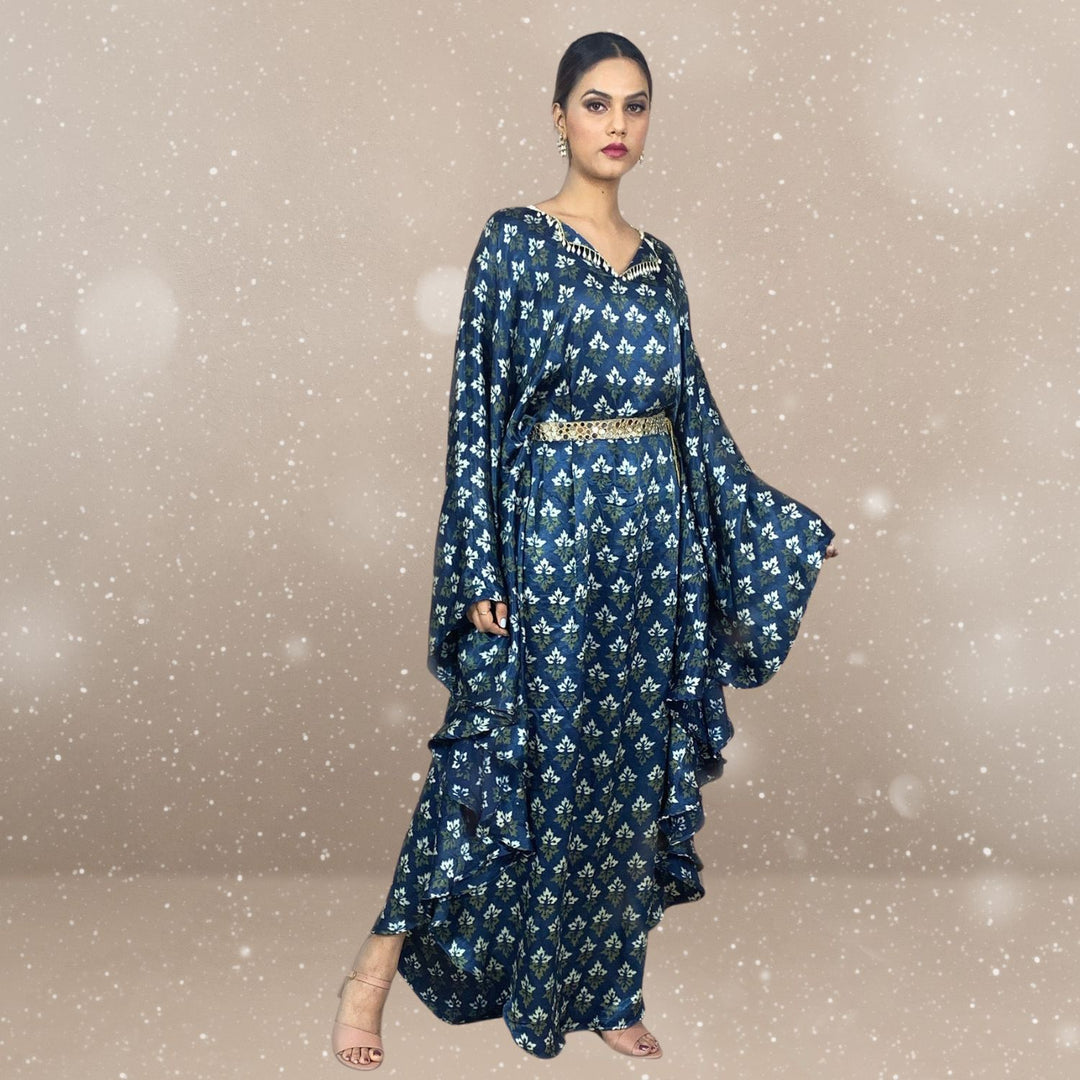 Wink Tulip Ajrakh Modal Kaftan | Hand-Block Print | Radiant Reverie