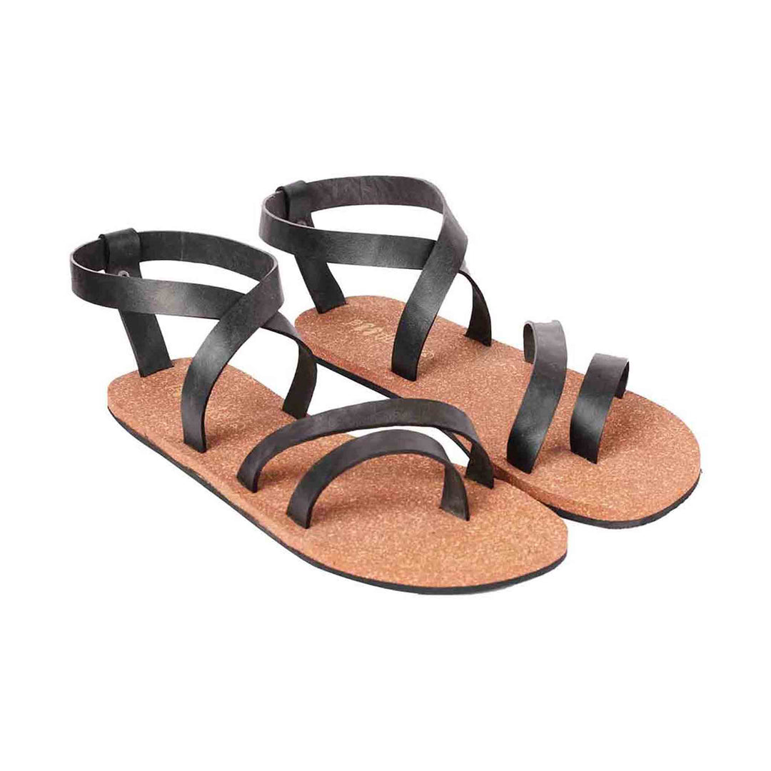 Toe Strap Cork Sandal for Women with Eco-Conscious Attitude | Brown & Black