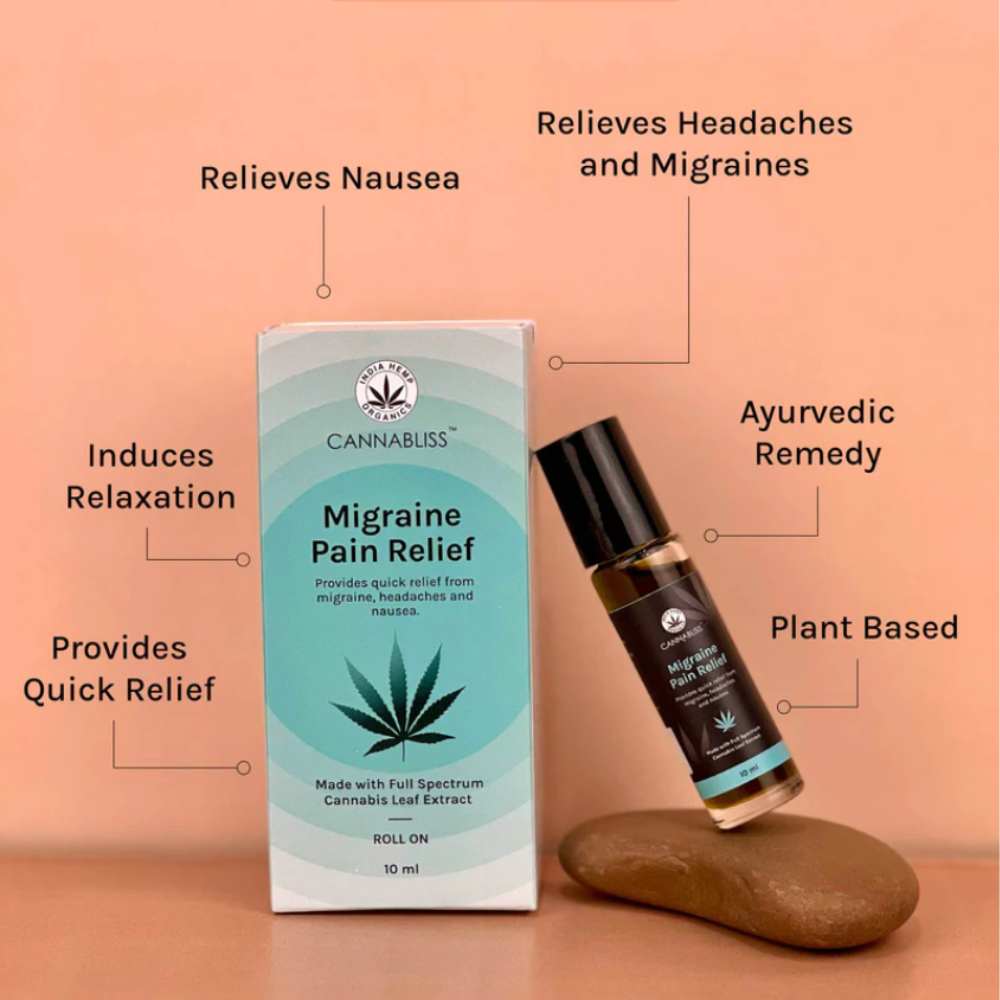 Migraine Pain Relief Roll-On | Headache & Nausea Reliever | Natural Leaf Extract | 10 ML