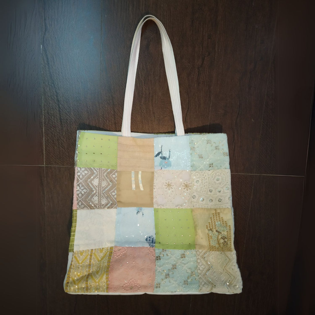 Large Tote Bag For Women | Hand-Crafted | Pastel Soft Tone