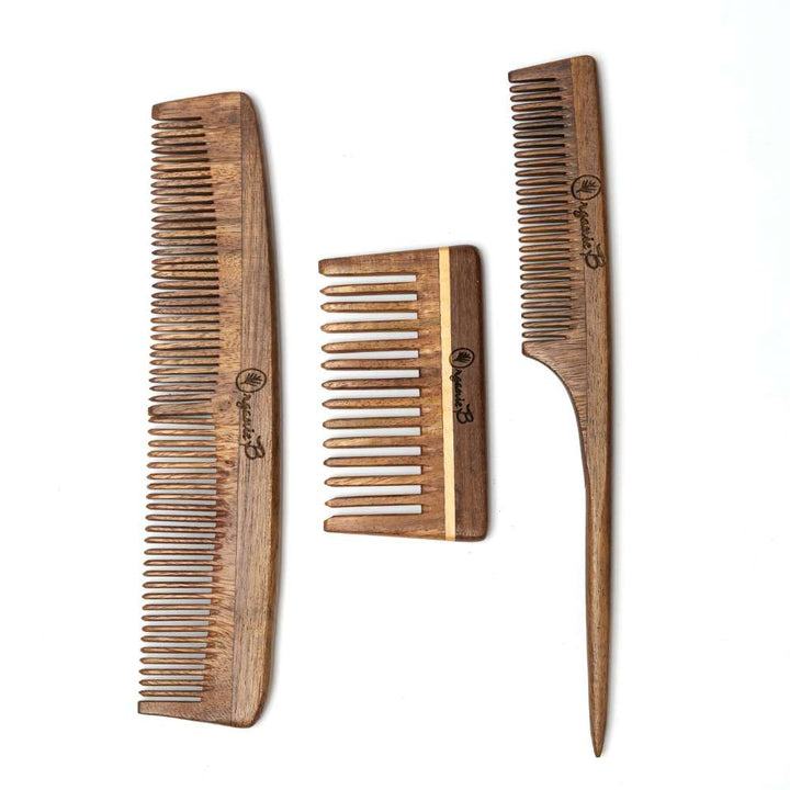 Premium Rosewood Comb | Hair Styling | Cruelty Free | Pack of 3