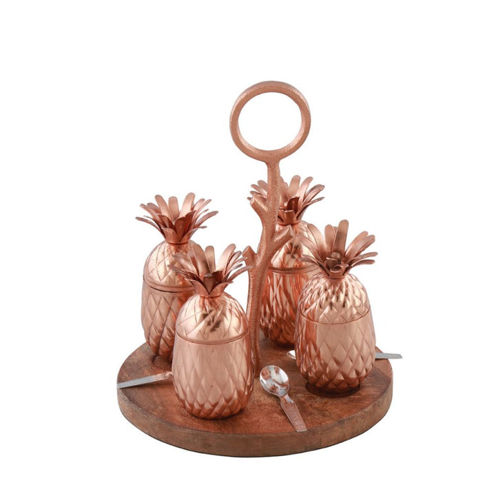 Pinapple Decorative Mukhwas Copper Supari Set | Dining Room Decor | Artistic | Hand-Crafted