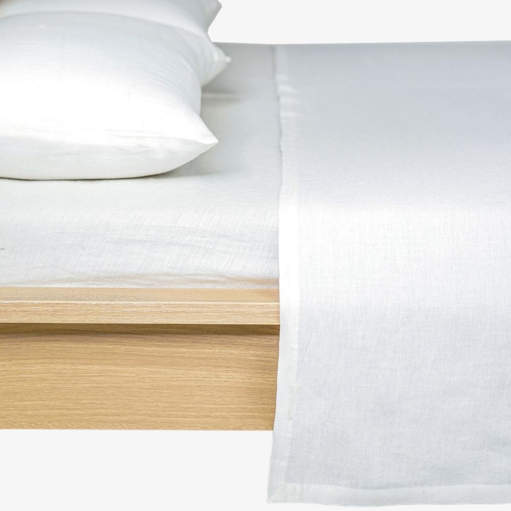 Linen Slumber Bed Sheet Set | Fresh and Summery Bedding | Angora White