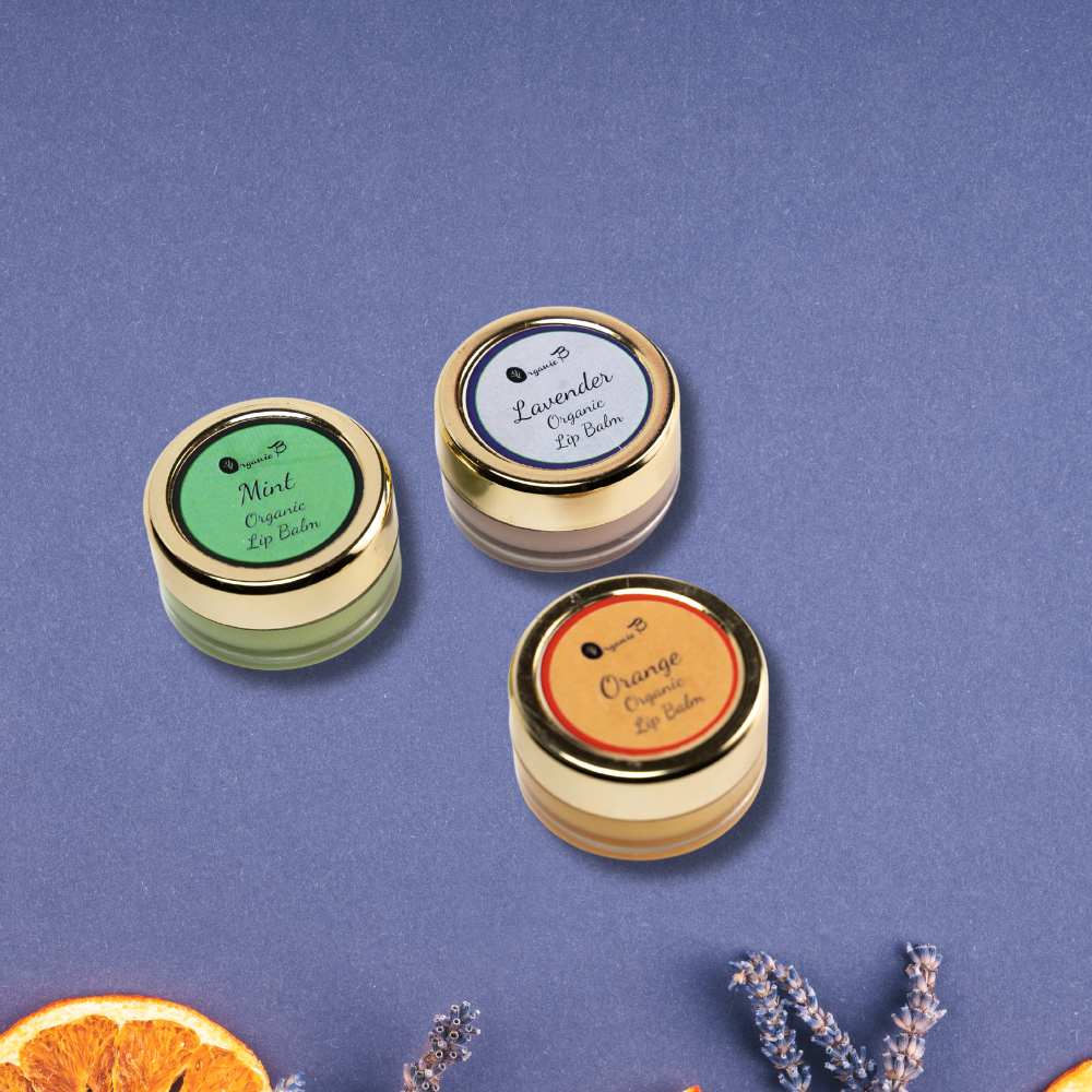 Vegan Lip Balm | Pack of Orange, Mint and Lavender Flavour | 8 GM Each