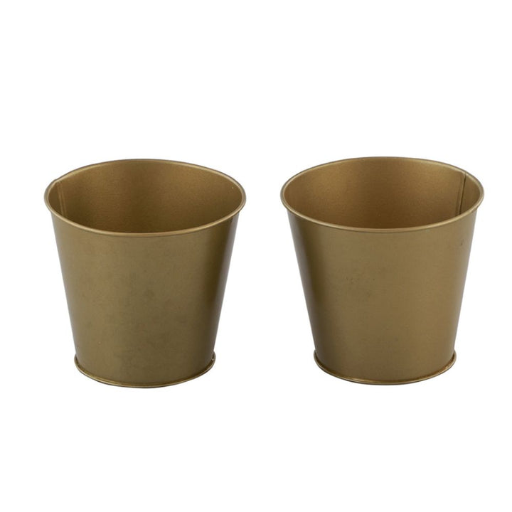 Golden Table Planter/ Pot | Planters for Indoor Plants | Hand-Crafted | Metal | Small | 3.5 inch