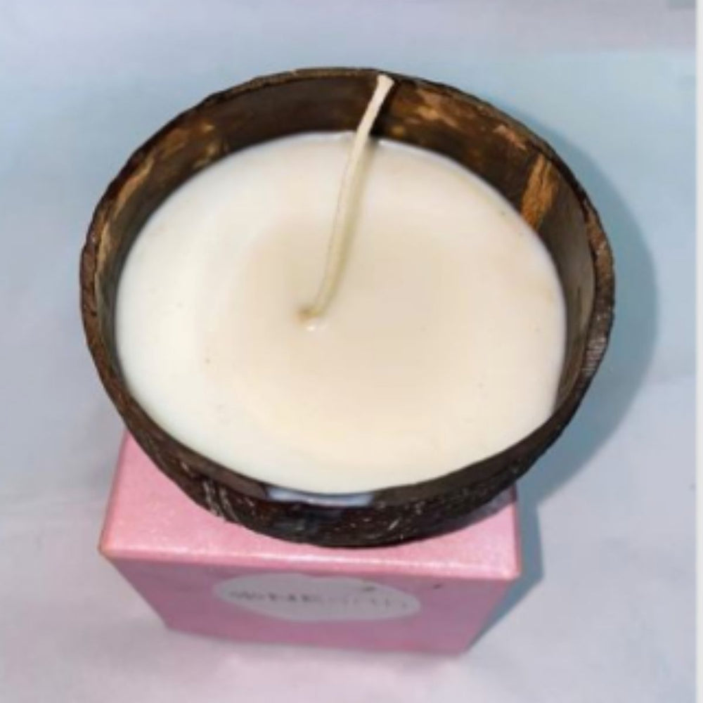 Handmade Coconut Shell Soy Wax Candle | Vanilla | Upcycled | Pack Of 2