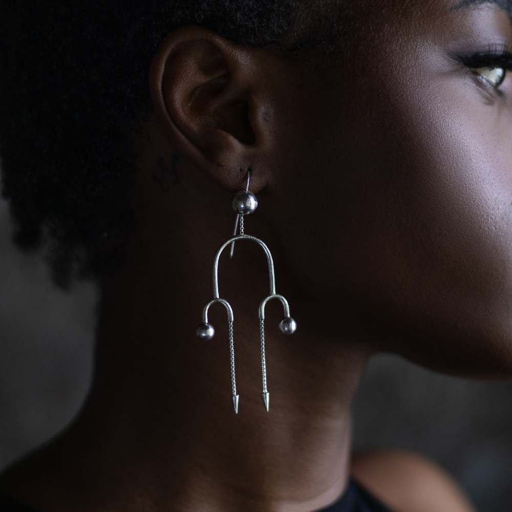 Art Inspired Dangling Earring | Hand Made | 925 Silver | Aesthetic Design | Luxurious