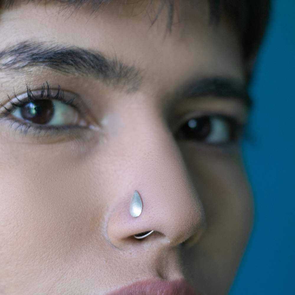 Pure Silver Nose Pin | Minimally Designed with Petals | Subtly Modern