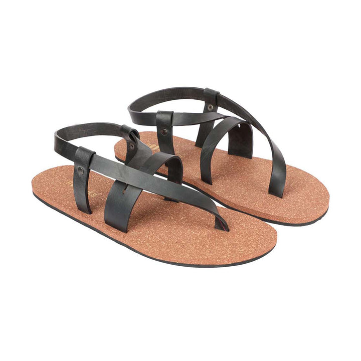 Solo-Strap Waterproof Cork Brown Sandals | Flats for Men | Vegan Wear