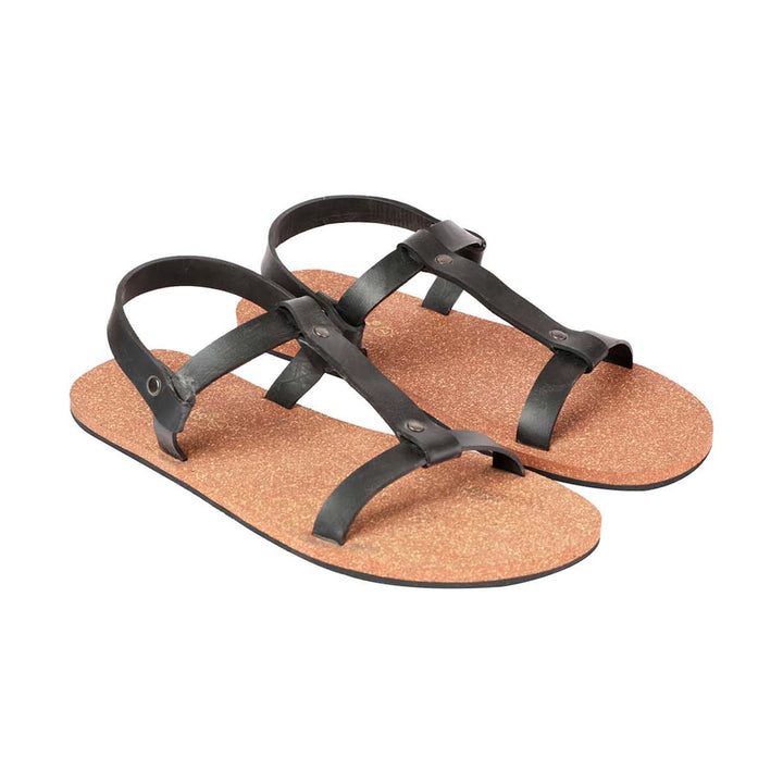 T-Strap Cork Brown Sandals | Flats for Men | Soft, Light-Weight and Eco-Friendly