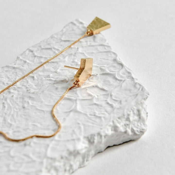 Sakondu | Dual Finish Brass Earrings | Sustainably Crafted | Aesthetic