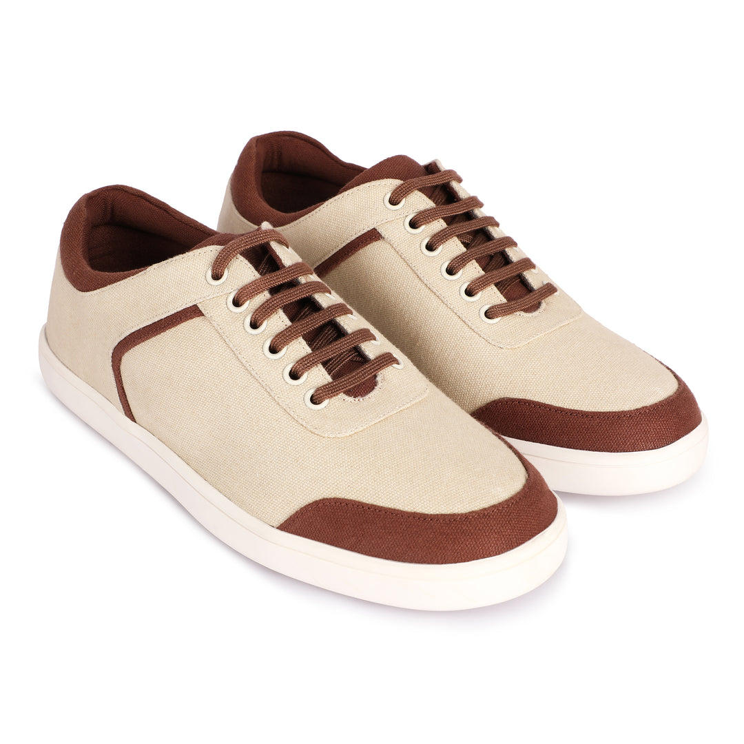 Eco Biodegradable Sneakers | Odour Free | Anti Skid | Unisex | Beige & Brown