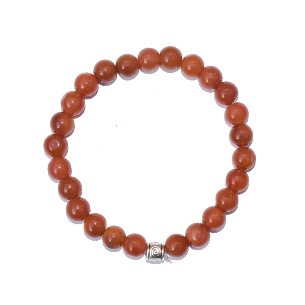 Indian Jade Semi-Precious Stone Bracelet | Certified | Wellness Jewelry with 24 Beads