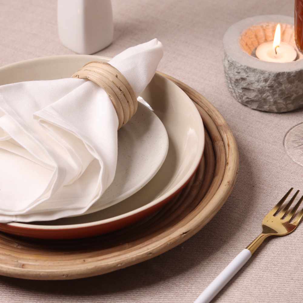Natural Cane Hand-Crafted Napkin Ring | Glue & Wax Free Table Decor | 2" Round