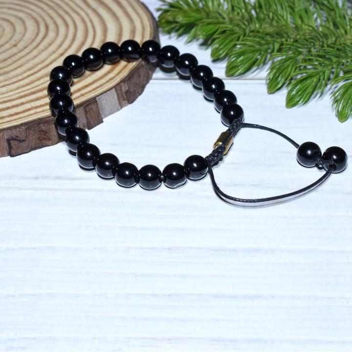 Black Onyx Bracelet | Certified | Natural | Wellness Jewelry | Unisex Wear | Sustainably Made