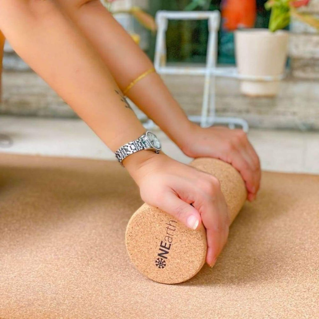 Cork Yoga Roller | Anti-Microbial | Eco-Friendly | Sustainable | Natural Brown