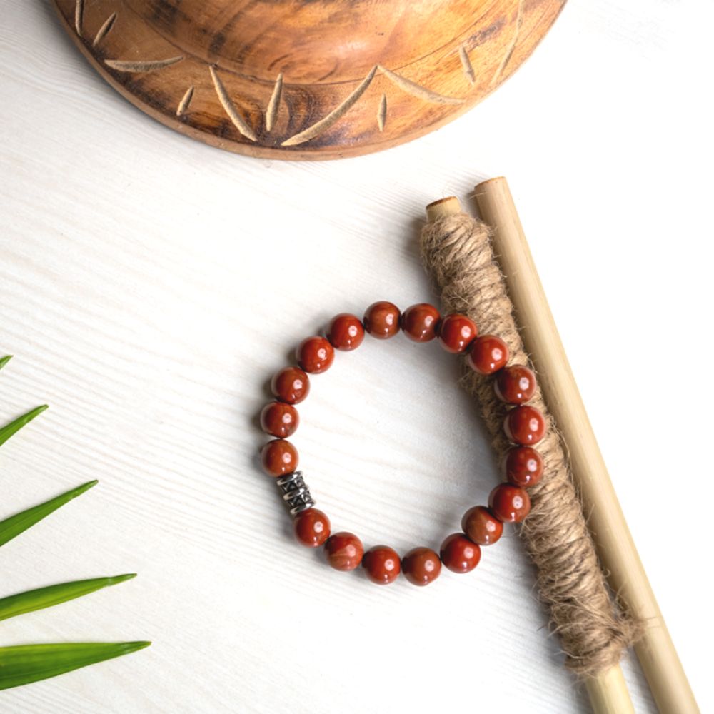 Jasper Bracelet | Wellness | Red Jasper Semi Precious Stone | Strength & Grounding