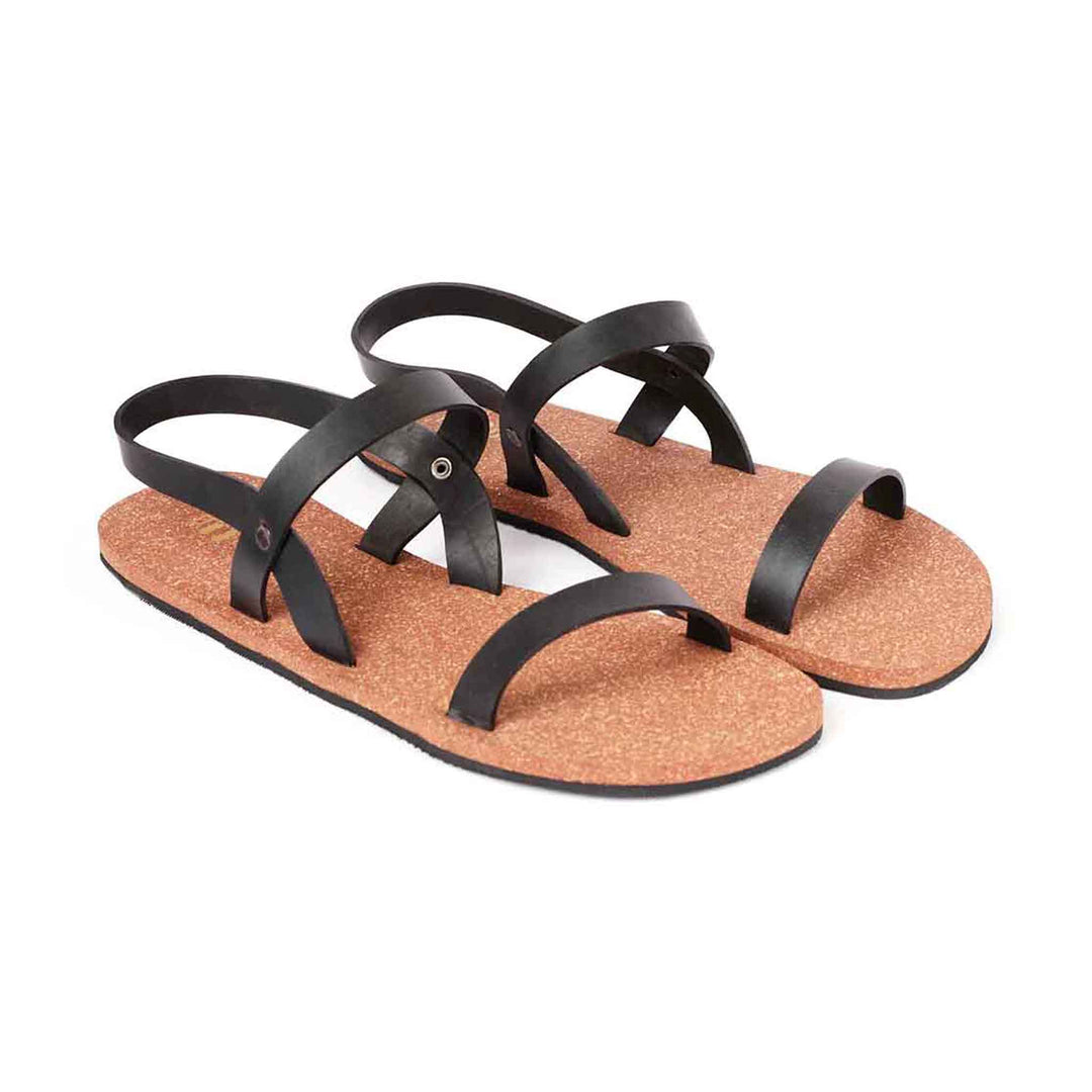 Slingback Cork Waterproof Brown Sandals Brown | Flats for Women | Vegan