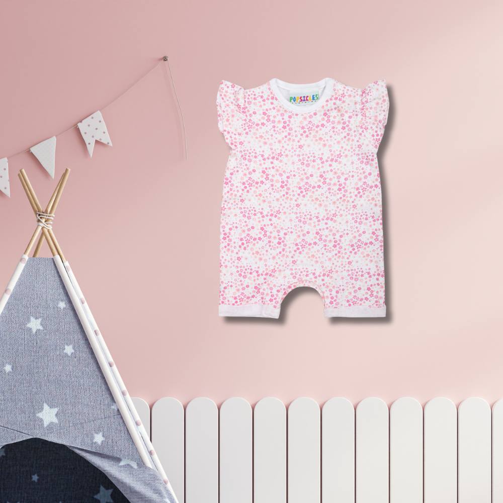 Stars Baby Girls Romper | Comfort Wear | Knitwear | Natural | Soft Cotton | White