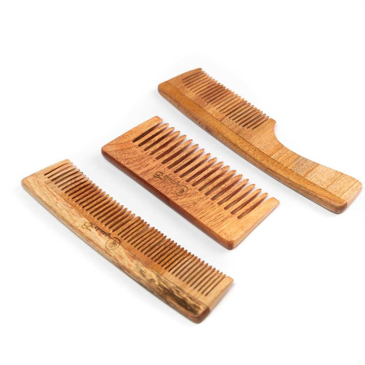 Hair Essential Neem Wood Comb - Pack Of 3