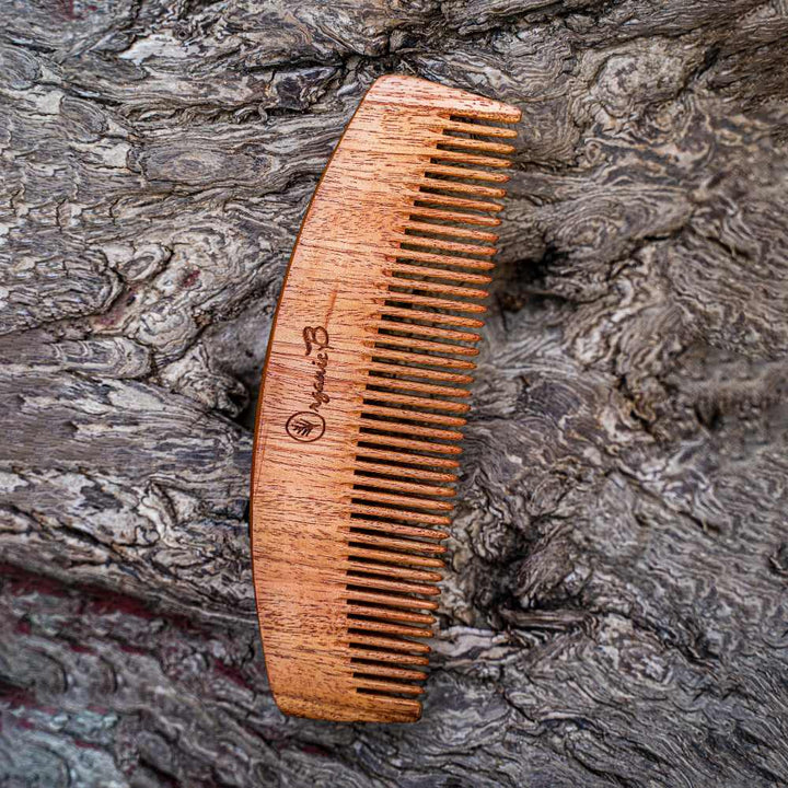 Handmade Pure Neem Wood Moon Shaped Comb