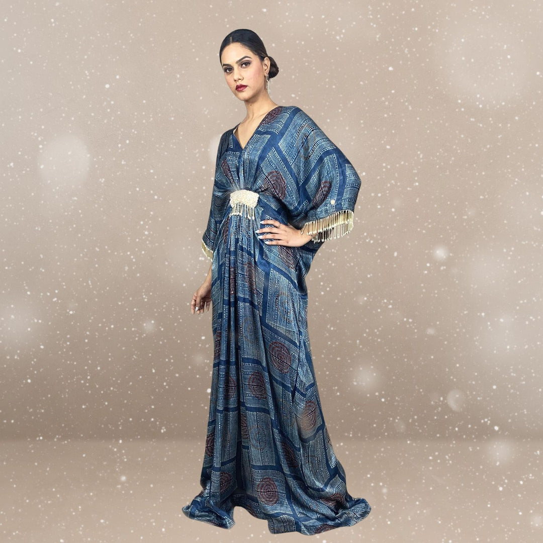 Shimmer Ajrakh Modal Kaftan | Hand-Block Print | Timeless Charm