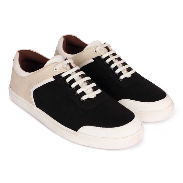 Black & Beige Sneakers | Made of Recycled PET Bottles | Water Repellent