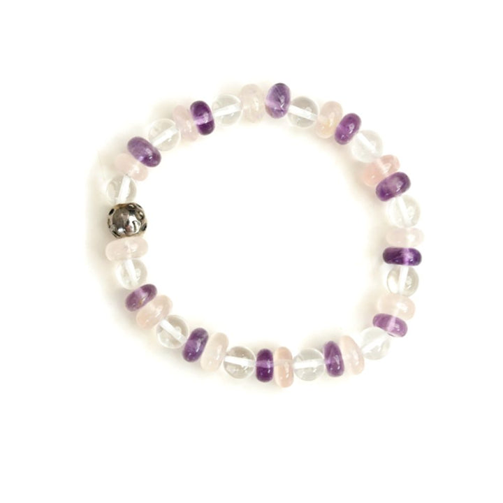 Wellness Bracelet | Semi Precious | Amethyst Rose Quartz  Clear Quartz | Clarity & Self Love