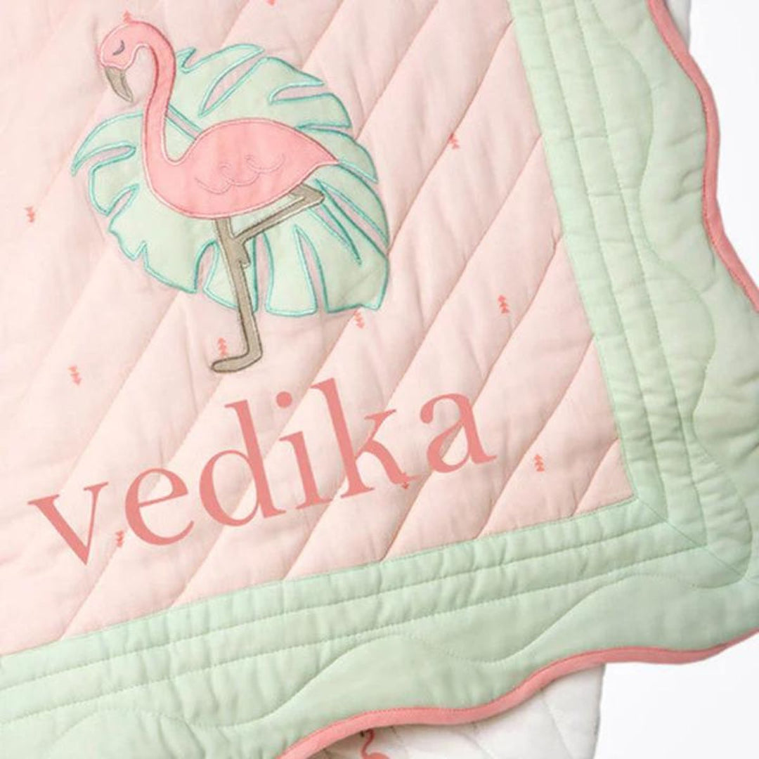 Flamingo Pink Mini Cot Bedding Set For Babies | Cotton | Set Of 4