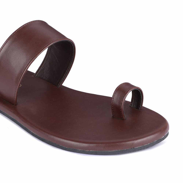 Dark Brown Vegan Leather Flats For Men | Comfy Cushioned For All-Day Walk